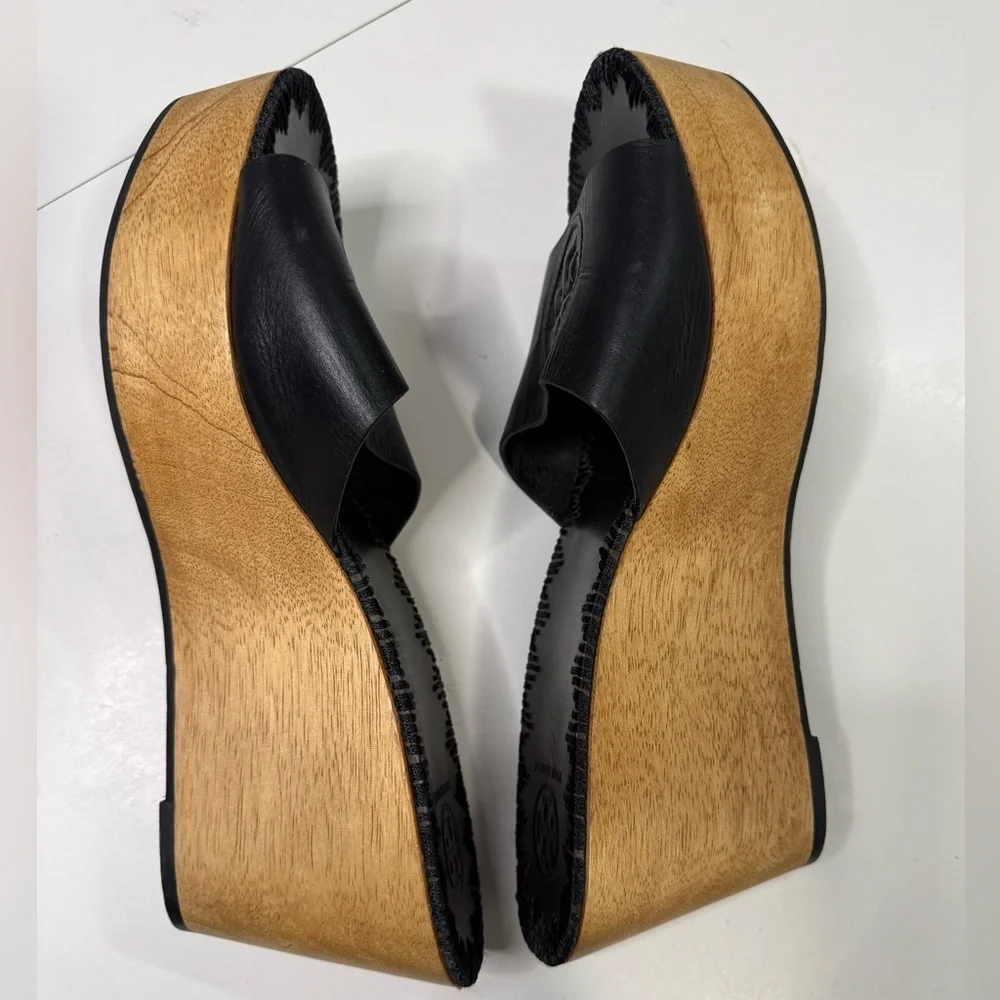 Tory Burch Black Leather Slide Sandals
